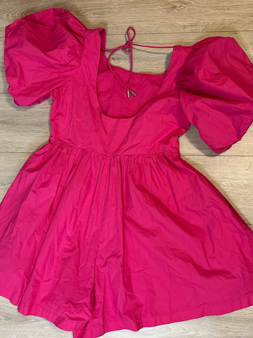 Anthropologie Mare Mare Hot Pink Romper with Puffy Sleeves. - Picture 3 of 6